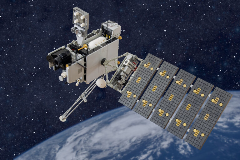 weather research satellite orbiting the earth